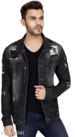 Men’s Rugged Black Denim Jacket